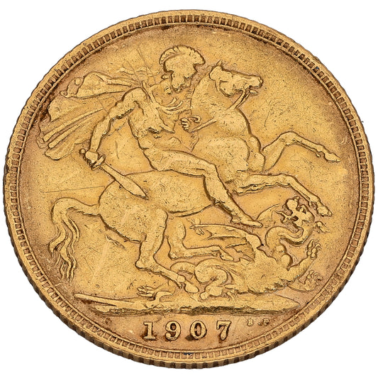 22ct Gold King Edward VII Full Sovereign Coin 1907