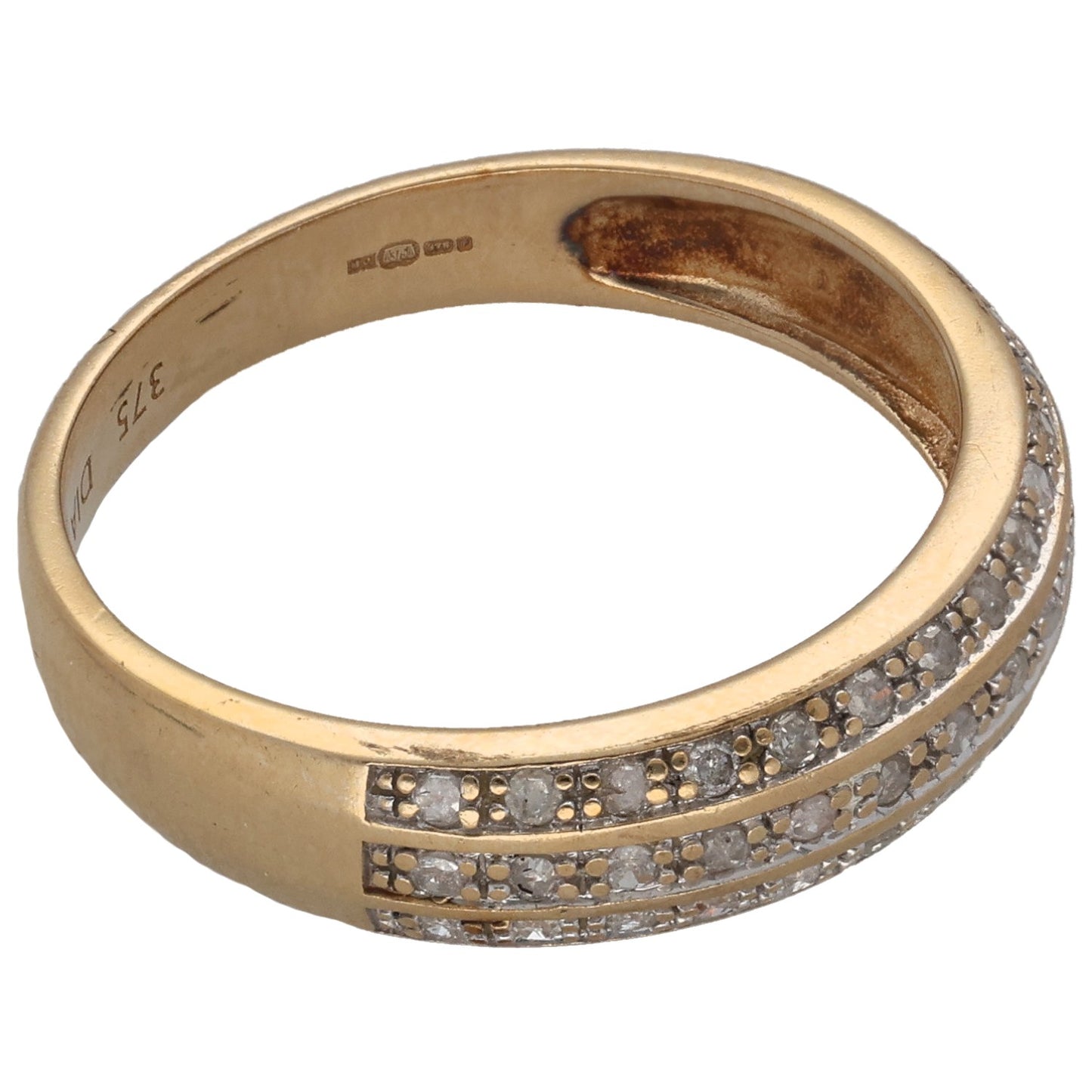 9ct Gold 0.195ct Diamond Half Eternity Ring Size P