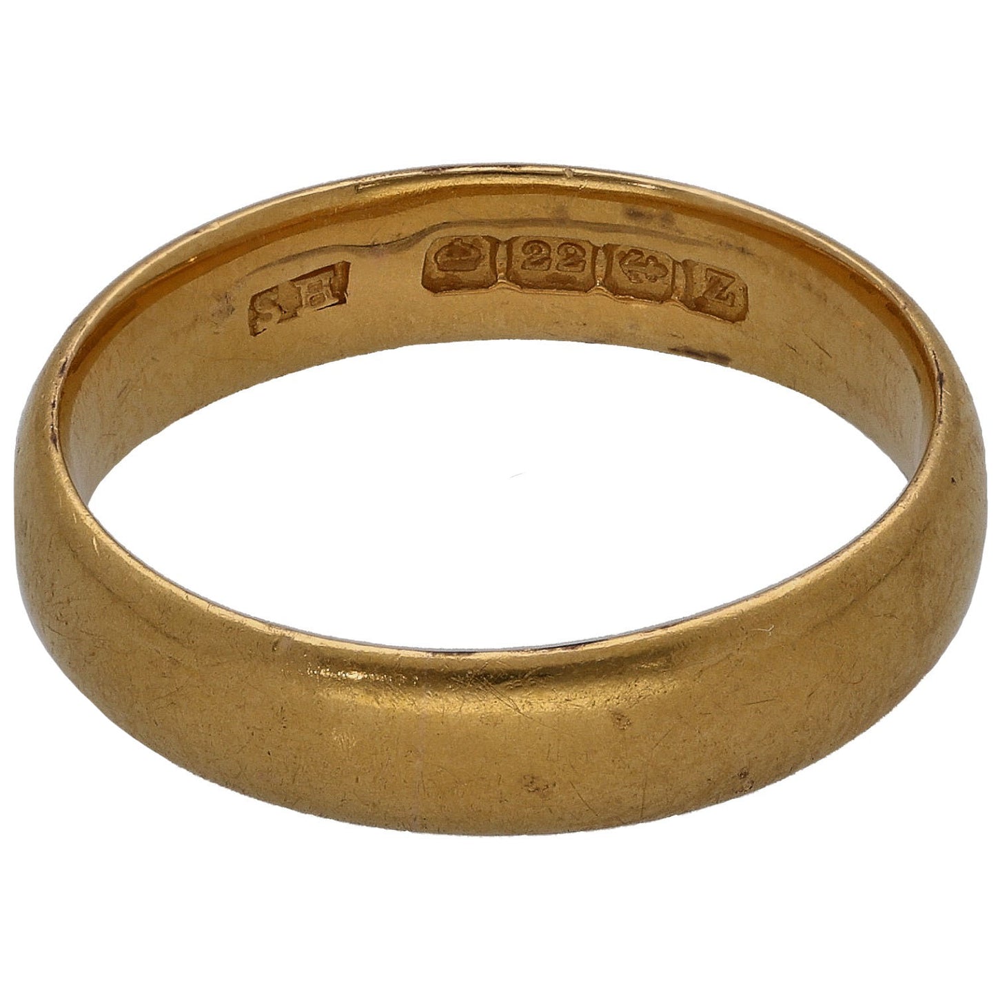 22ct Gold Plain Wedding Ring Size N