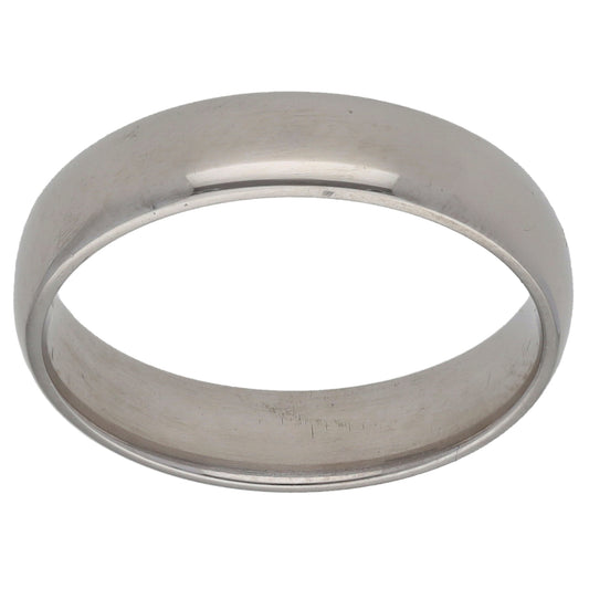 9ct White Gold Plain Wedding Ring Size L
