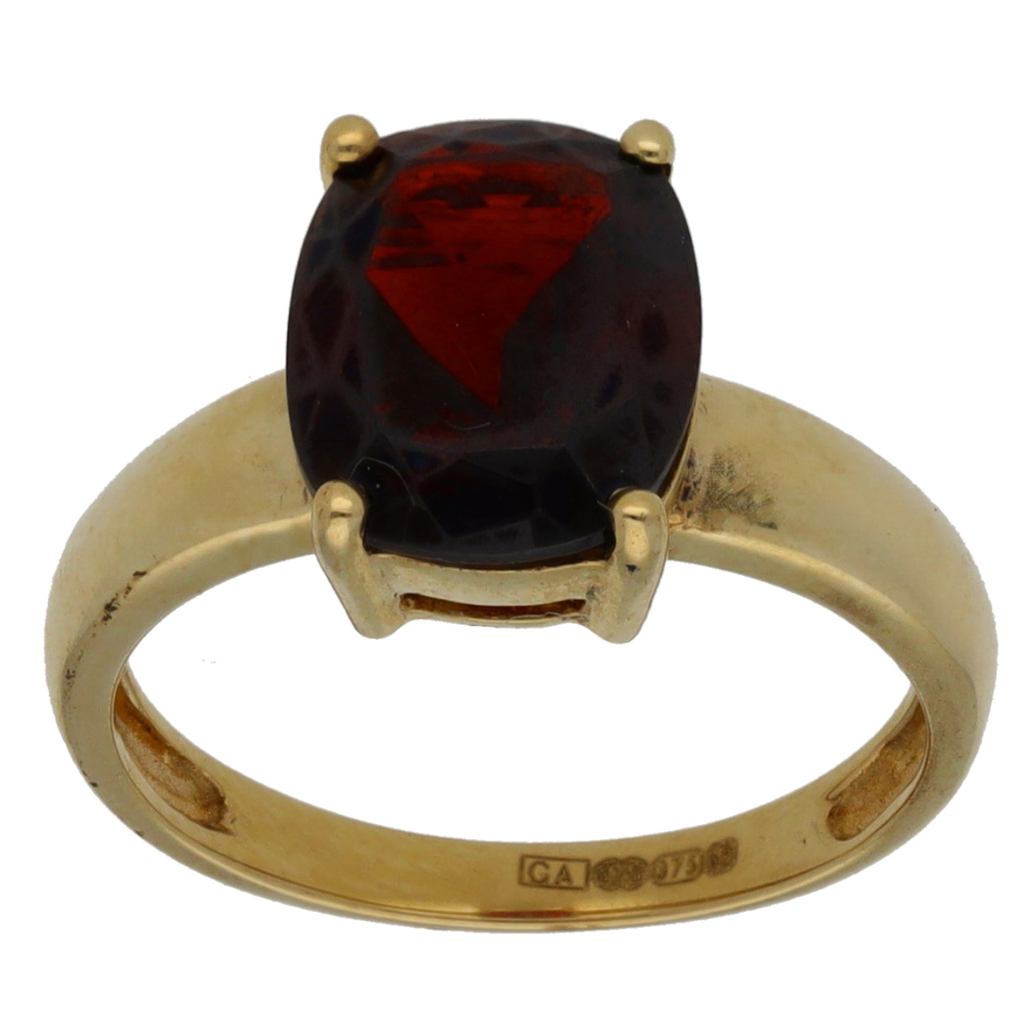 9ct Gold Garnet Single Stone Ring Size K
