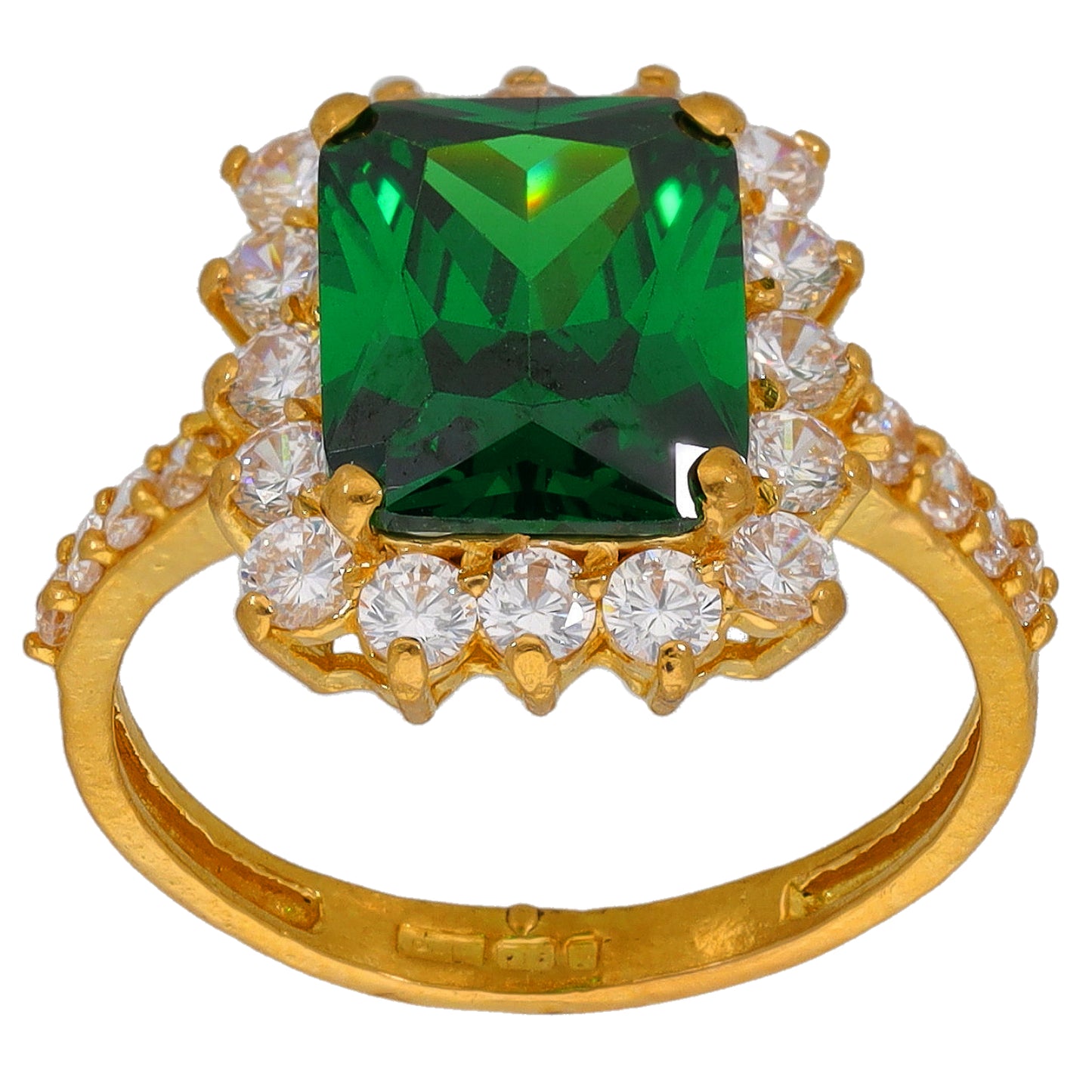 22ct Gold Imitation Gems Dress/Cocktail Ring Size L
