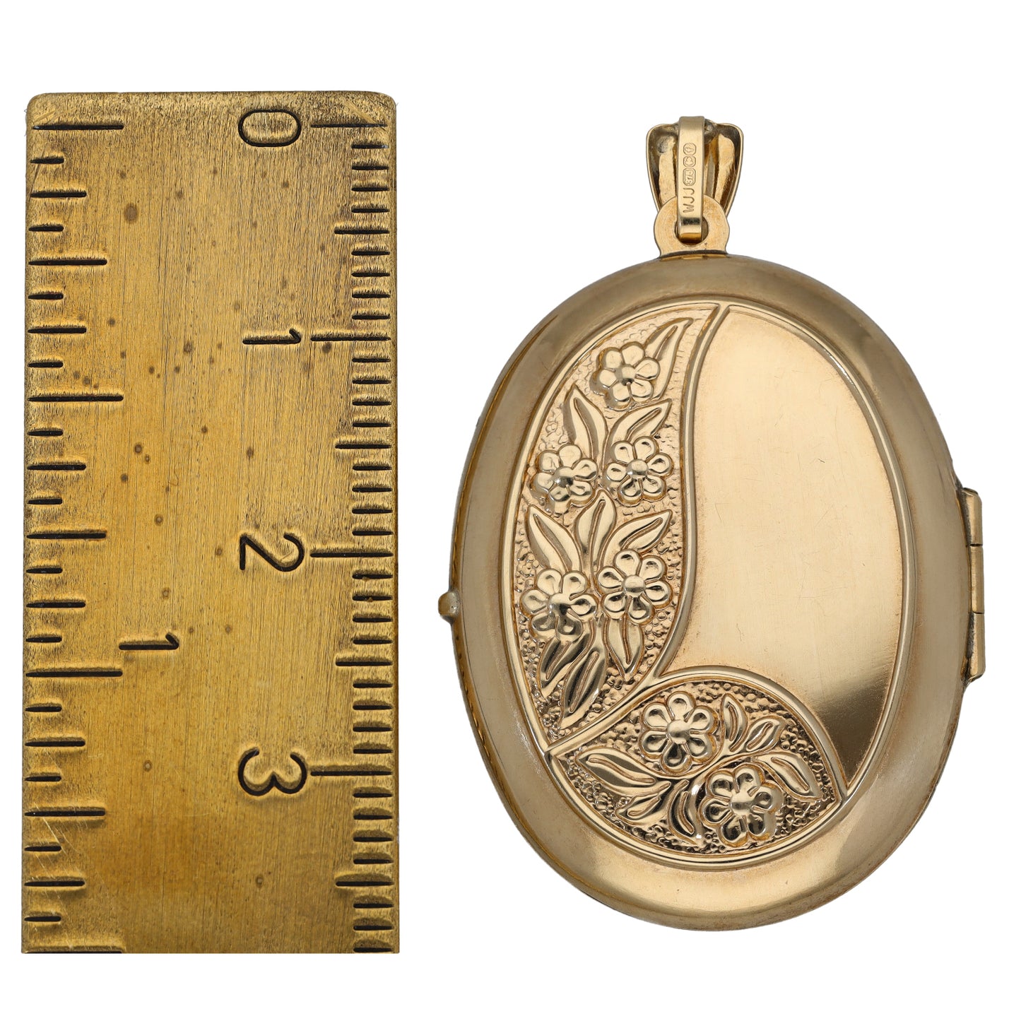 9ct Gold Patterned Locket Pendant