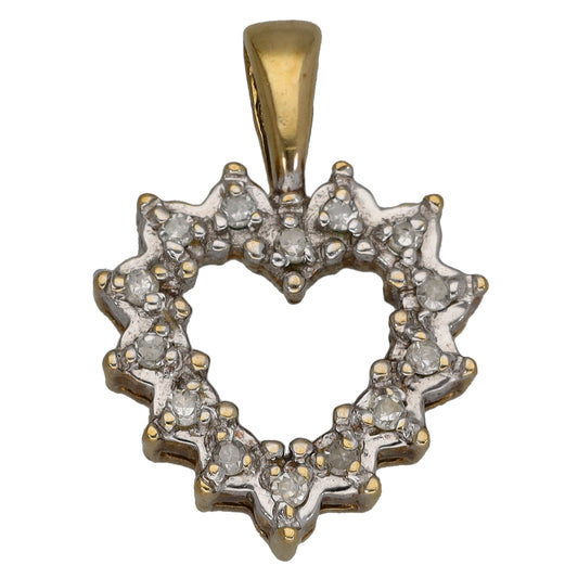 9ct Gold 0.07ct Diamond Heart Pendant