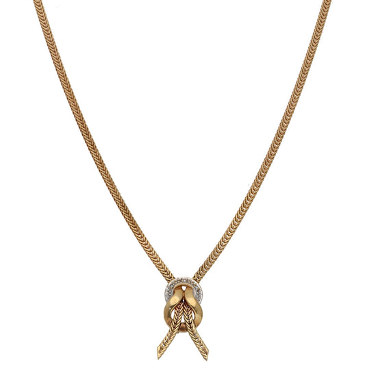 9ct Gold 0.015ct Diamond Fancy Necklace 16"