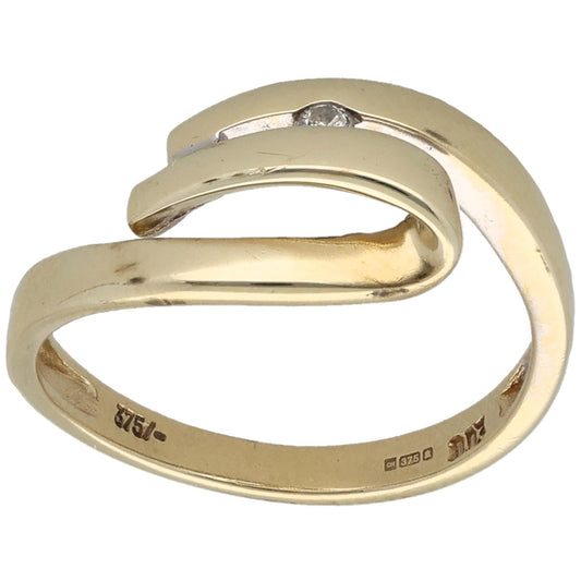 9ct Gold 0.02ct Diamond Single Stone Ring Size M