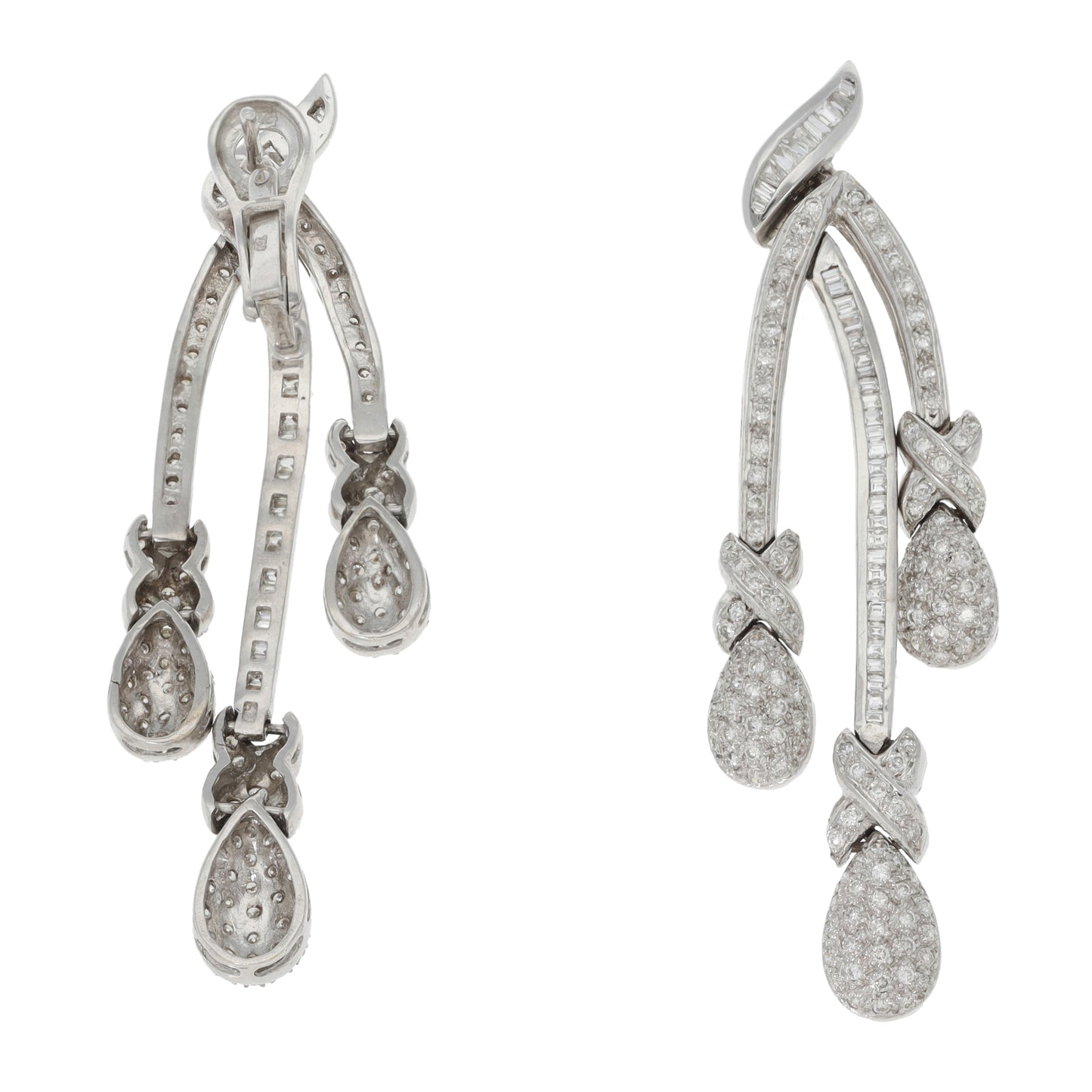 18ct White Gold 1.98ct Diamond Drop Earrings