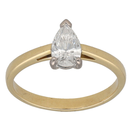 18ct Gold 0.55ct Diamond Solitaire Ring Size M