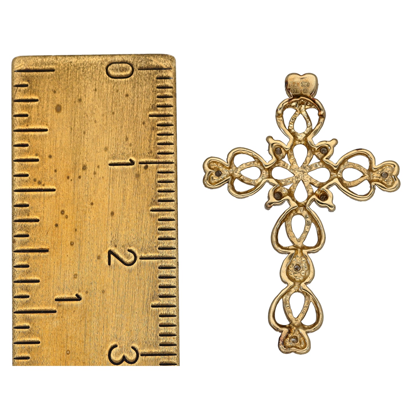 9ct Gold 0.09ct Diamond Cross Pendant