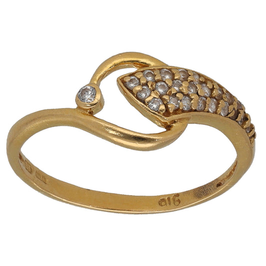 22ct Gold Cubic Zirconia Dress/Cocktail Ring Size L