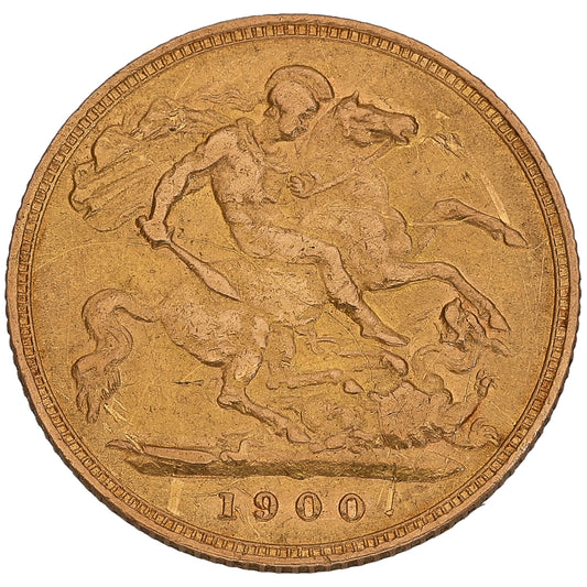 22ct Gold Queen Victoria Half Sovereign Coin 1900