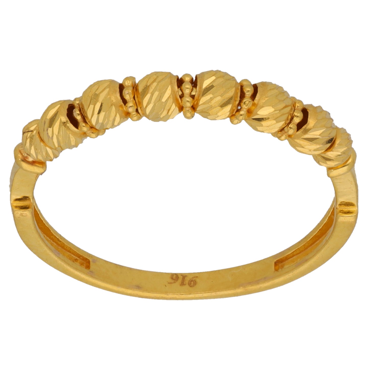 New 22ct Gold Beaded Row Ring Size O