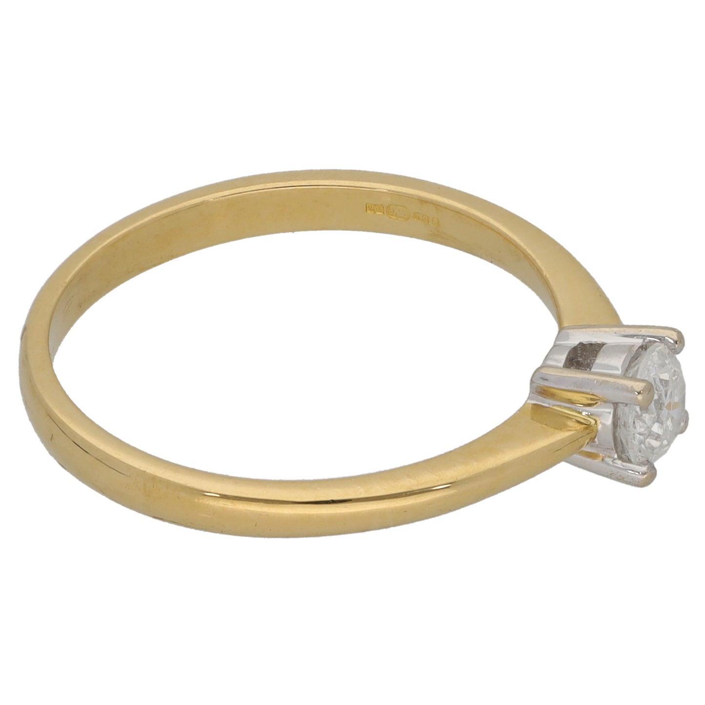 18ct Gold 0.25ct Diamond Solitaire Ring Size M