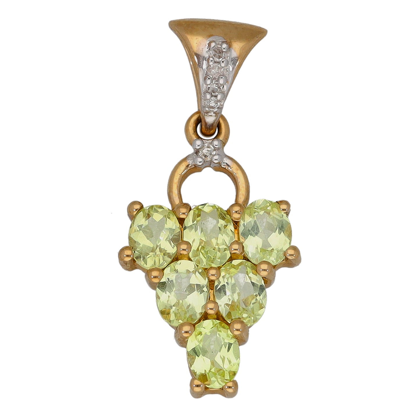 9ct Gold Spodumene & 0.025ct Diamond Dress/Cocktail Pendant