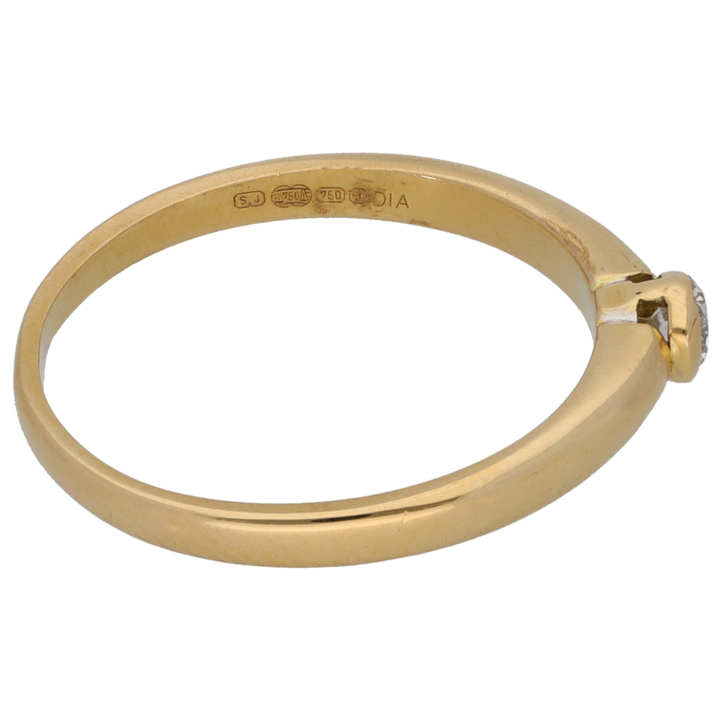 9ct Gold 0.10ct Diamond Solitaire Ring Size N