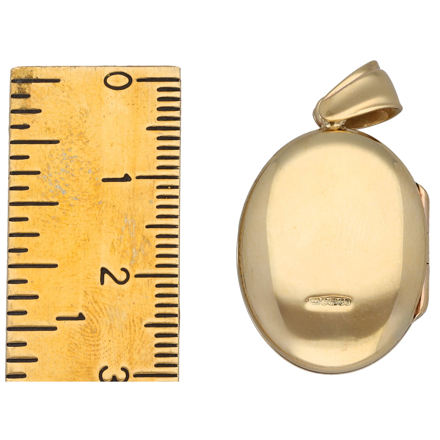 9ct Gold Ruby Patterned Single Stone Locket Pendant