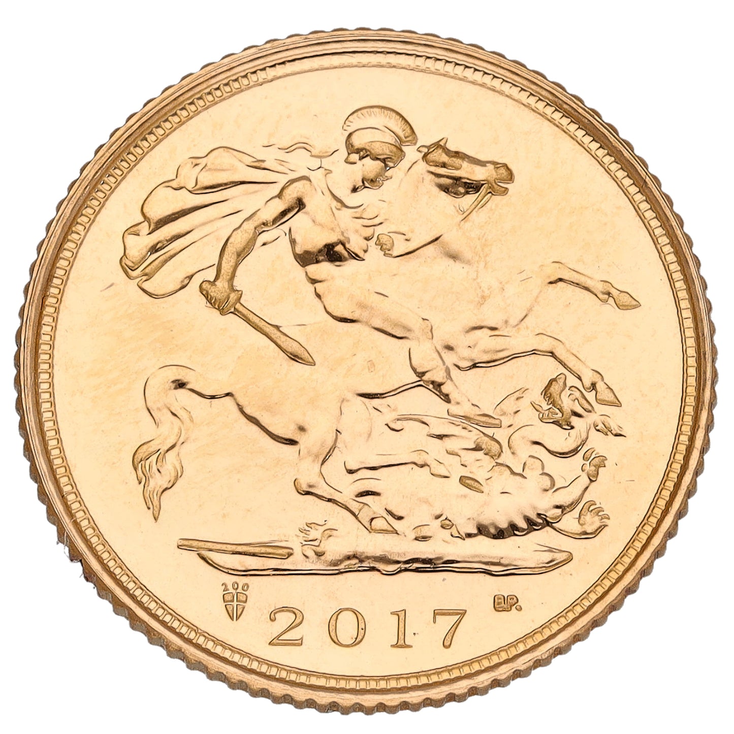 22ct Gold Queen Elizabeth II Half Sovereign Coin 2017
