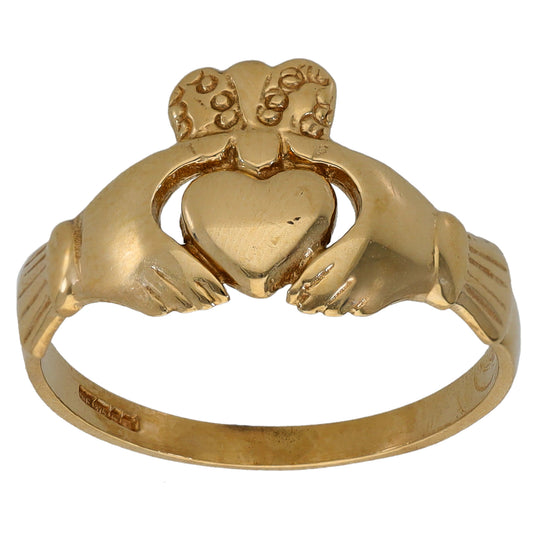 9ct Gold Claddagh Ring Size N