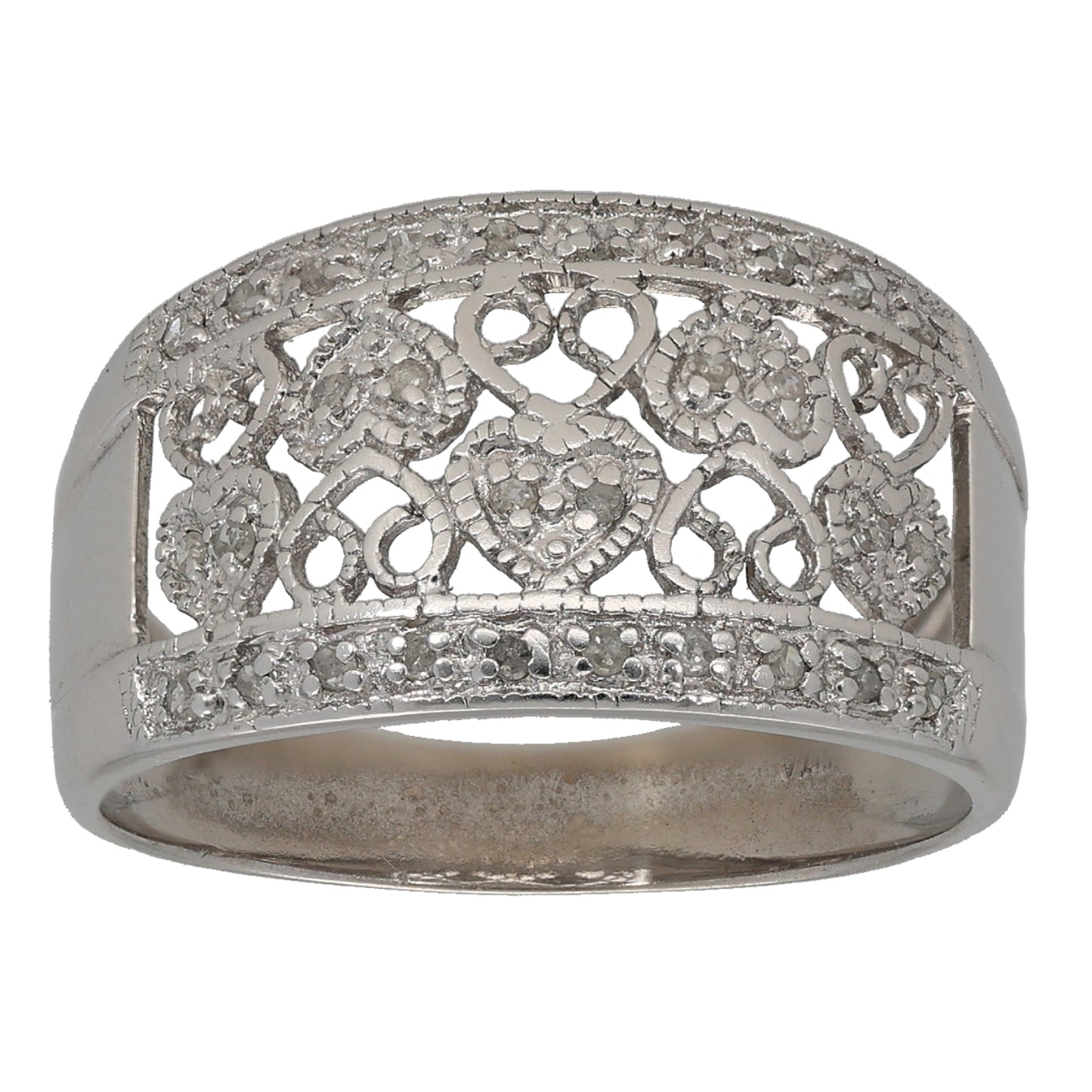 9ct White Gold 0.15ct Diamond Cluster Ring Size O