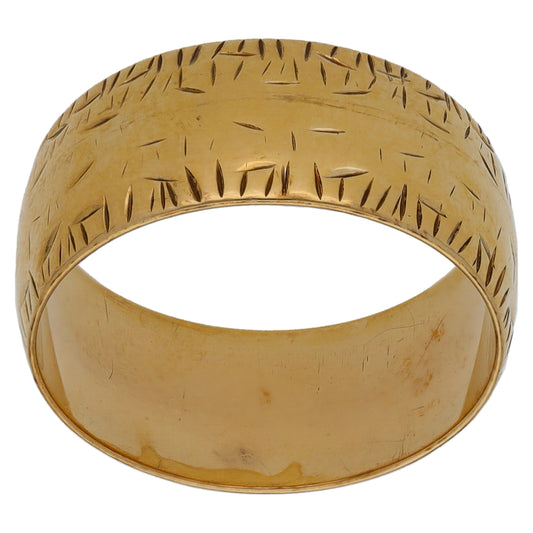 9ct Gold Patterned Wedding Ring Size K