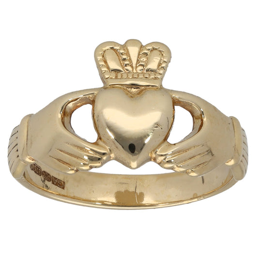 9ct Gold Claddagh Ring Size T