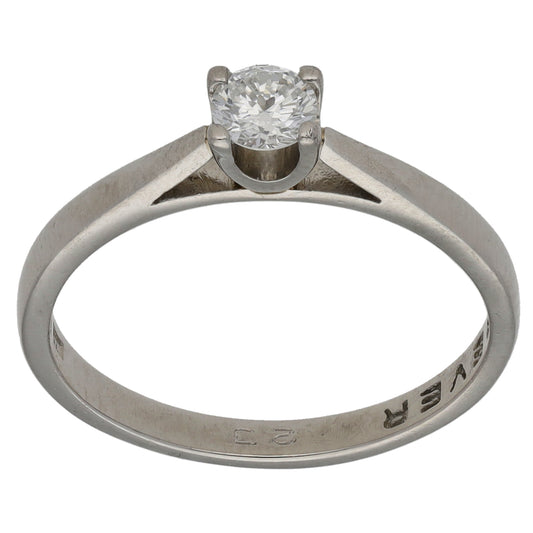 Platinum 0.23ct Diamond Solitaire Ring Size M