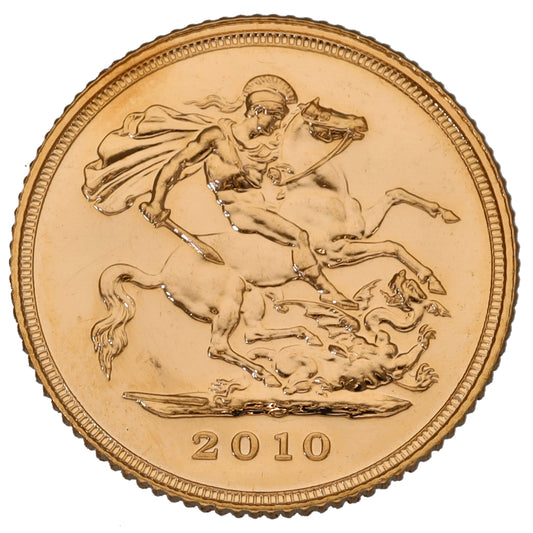 22ct Gold Queen Elizabeth II Half Sovereign Coin 2010