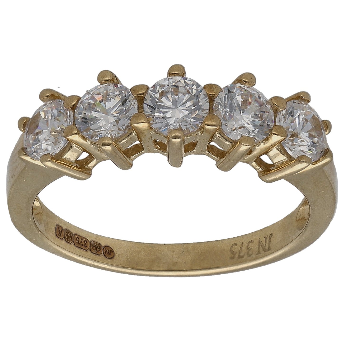 9ct Gold Cubic Zirconia Half Eternity Ring Size N