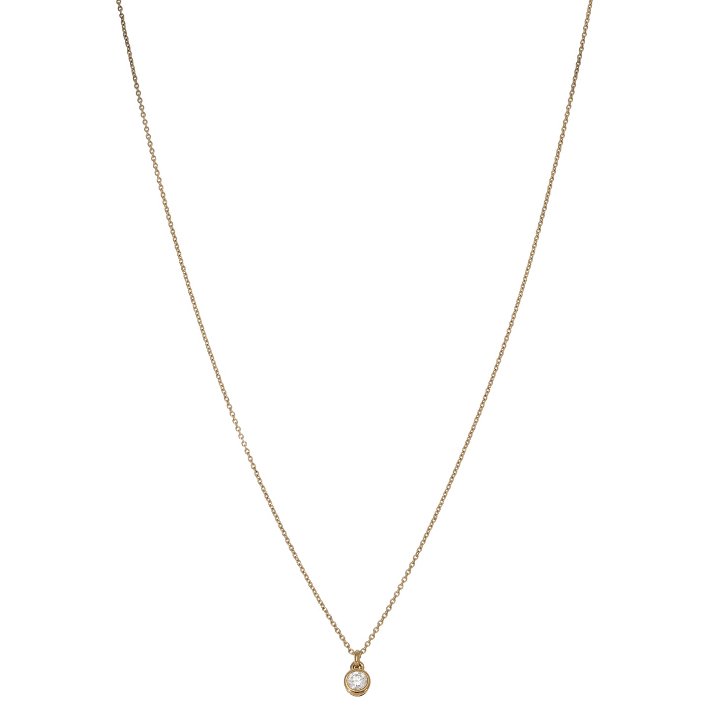 18ct Gold 0.10ct Diamond Solitaire Pendant With Chain