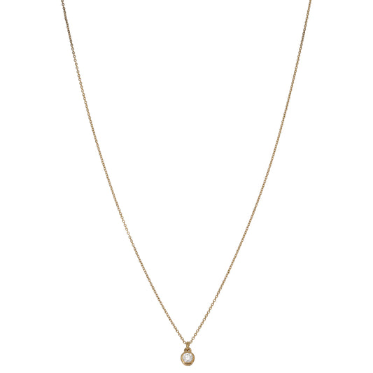 18ct Gold 0.10ct Diamond Solitaire Pendant With Chain