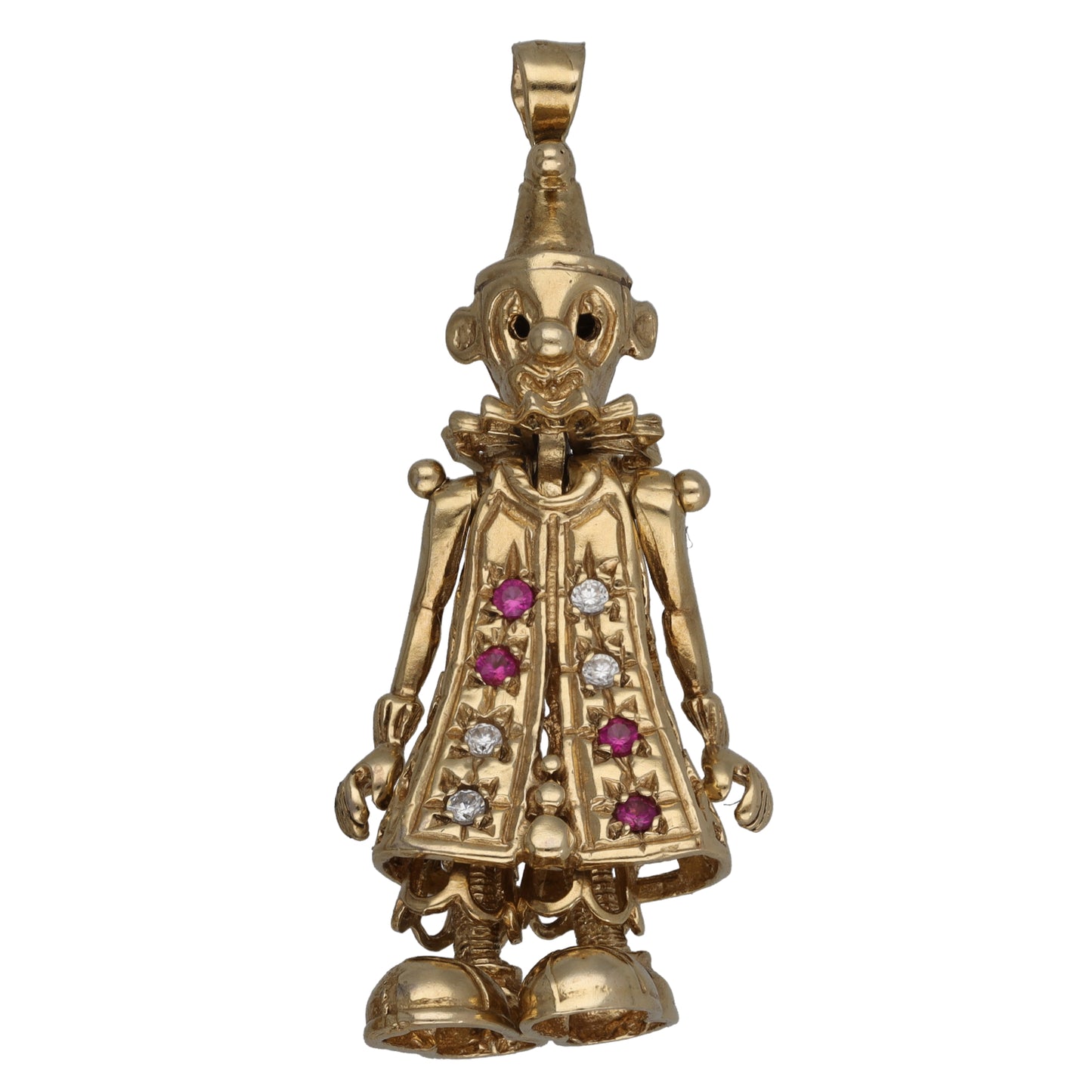 9ct Gold Imitation Gems Clown Pendant
