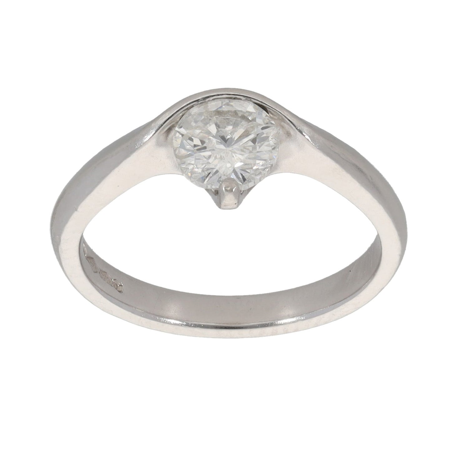 Platinum 0.95ct Diamond Solitaire Ring Size N