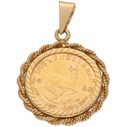 9ct Gold 1/10 Oz Krugerrand Coin Pendant