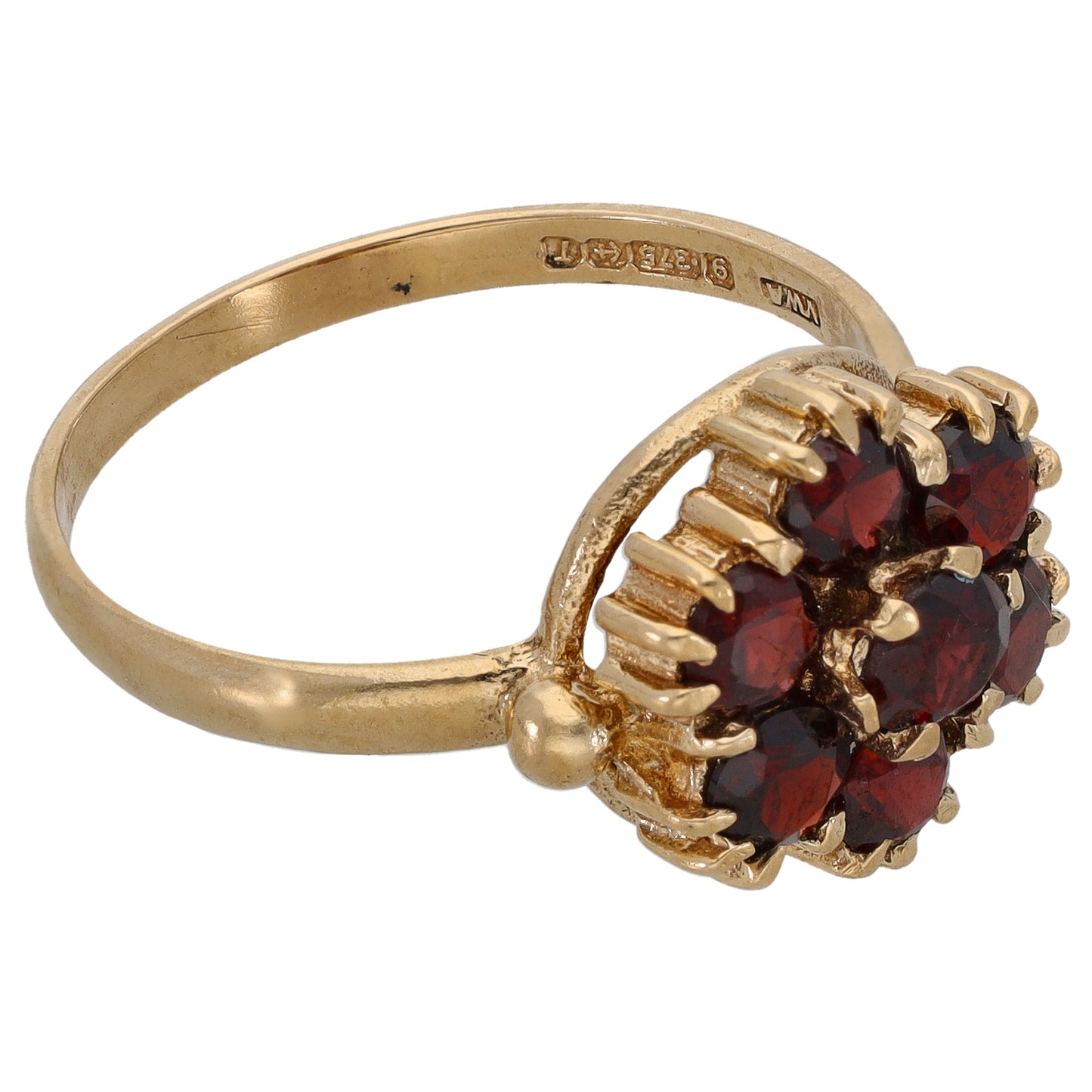 9ct Gold Garnet Dress/Cocktail Ring Size Q