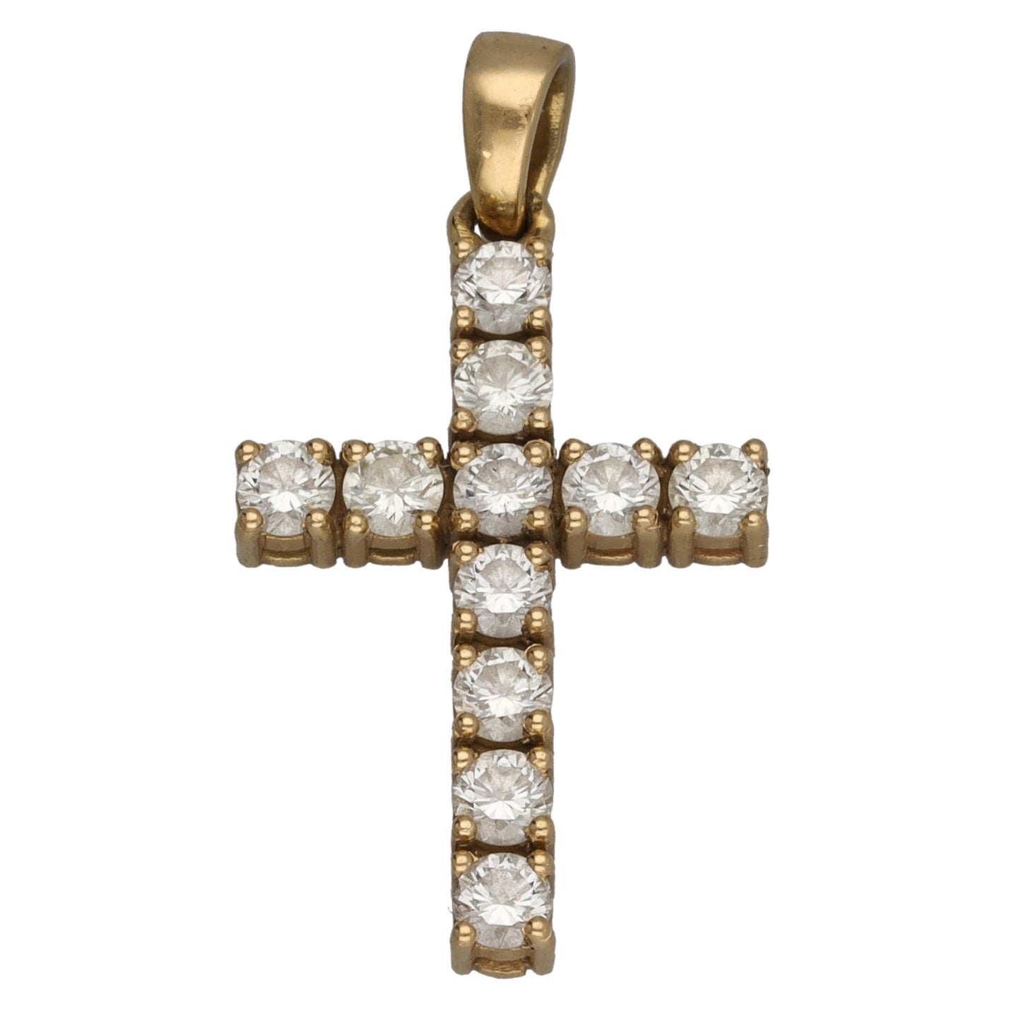 18ct Gold 0.77ct Diamond Cross Pendant
