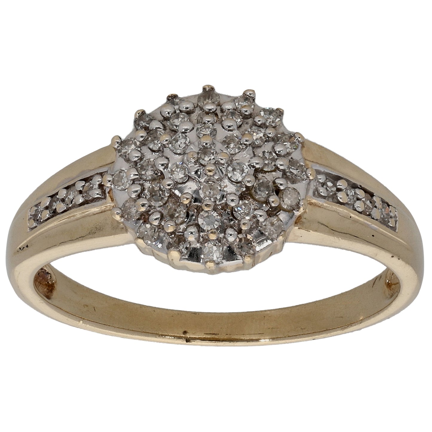 9ct Gold 0.20ct Diamond Cluster Ring Size P
