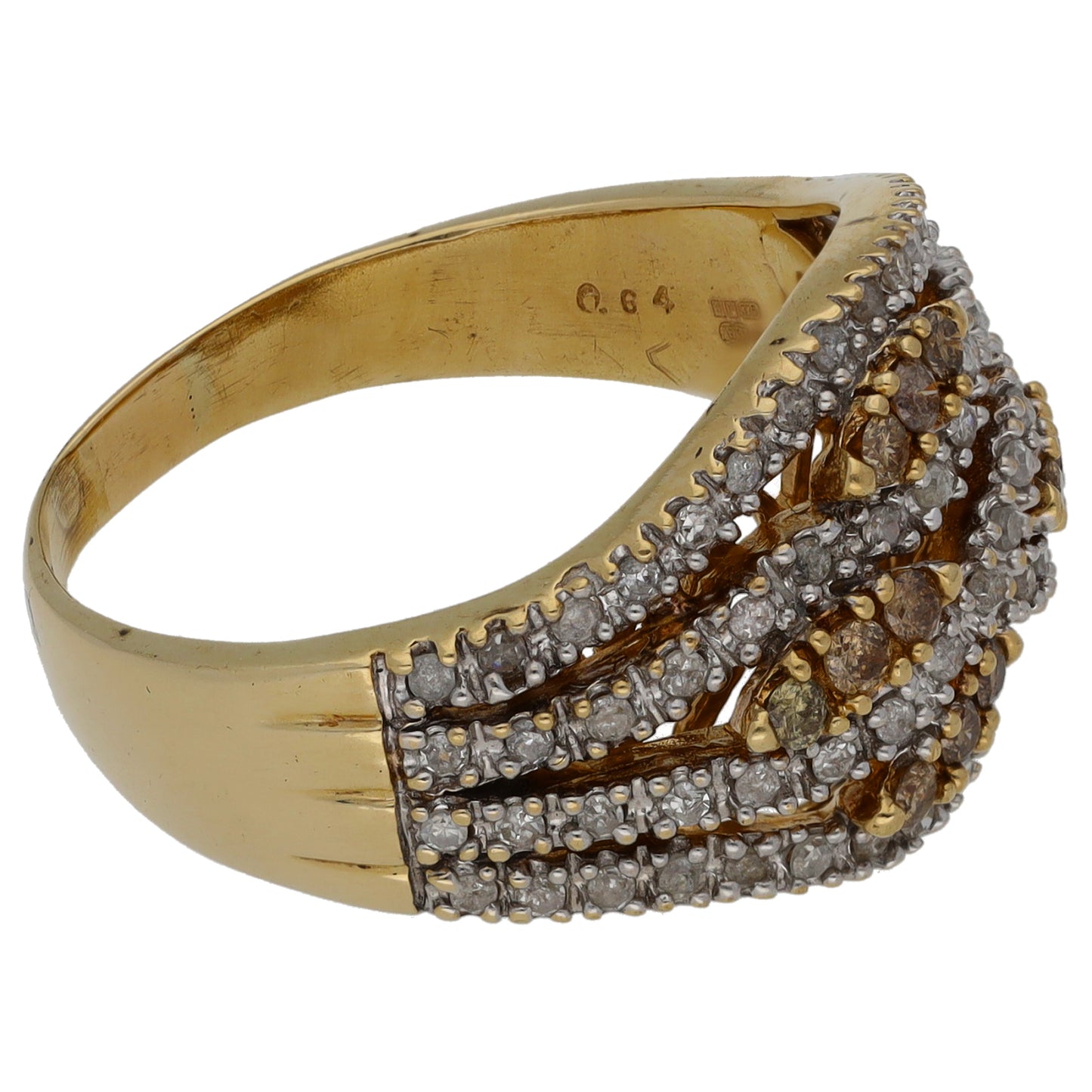 9ct Gold 0.64ct Diamond Dress/Cocktail Ring Size S