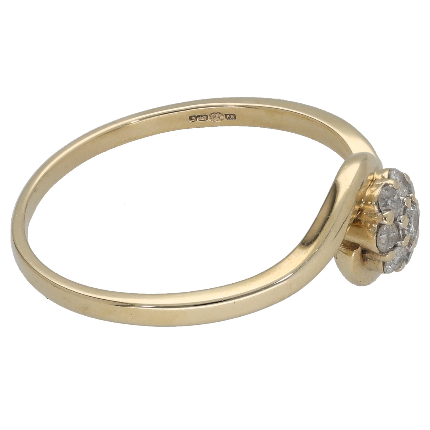 9ct Gold 0.02ct Diamond Cluster Ring Size V