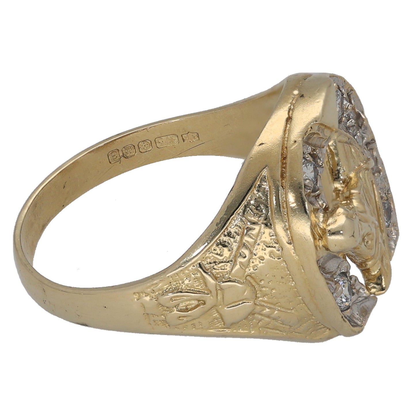 9ct Gold Cubic Zirconia Horseshoe Ring Size L