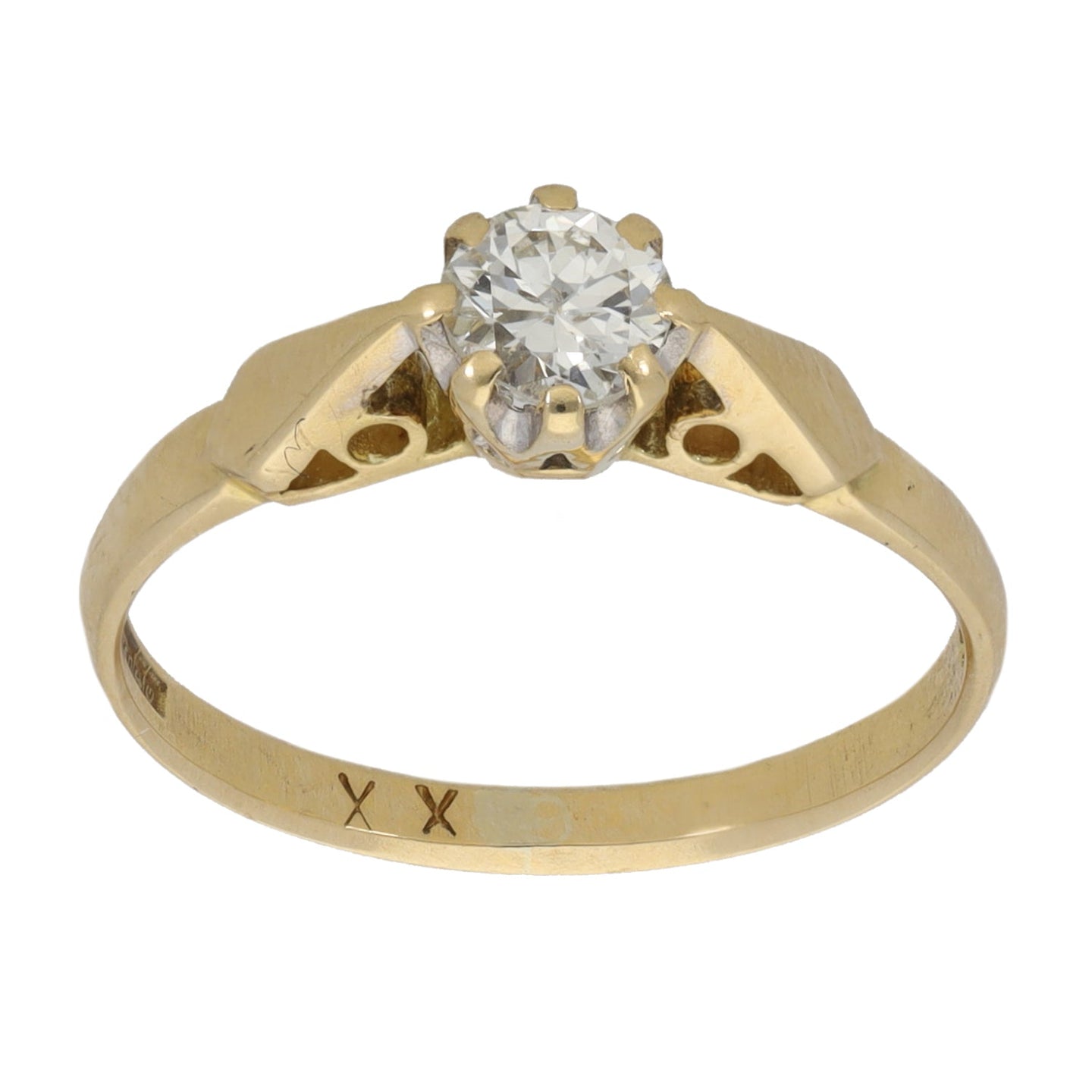 18ct Gold 0.27ct Diamond Solitaire Ring Size K