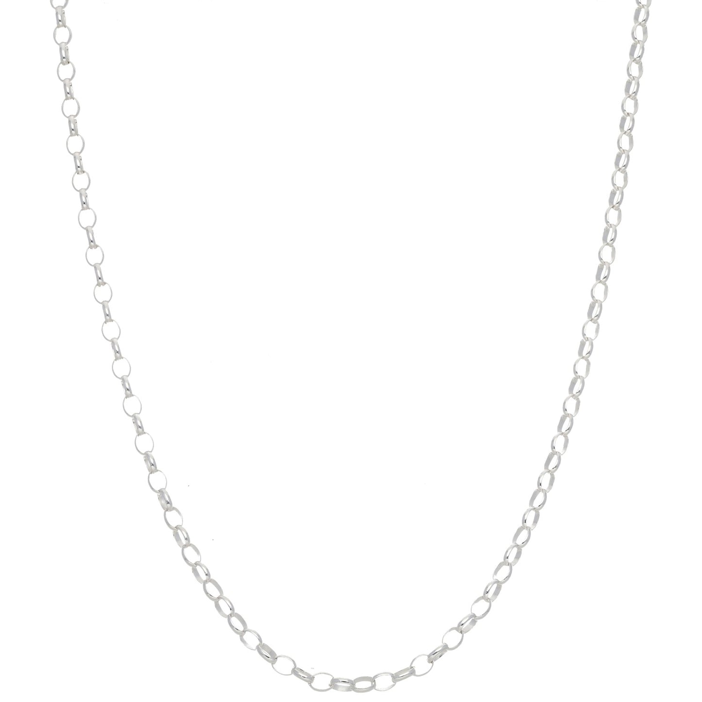 New Sterling Silver Oval Belcher Chain 18"