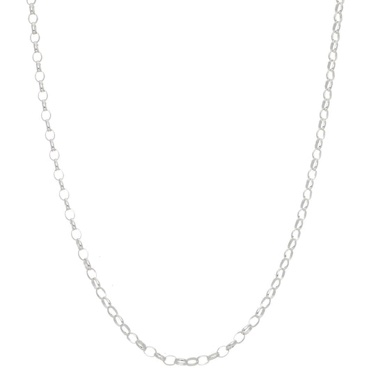 New Sterling Silver Oval Belcher Chain 18"