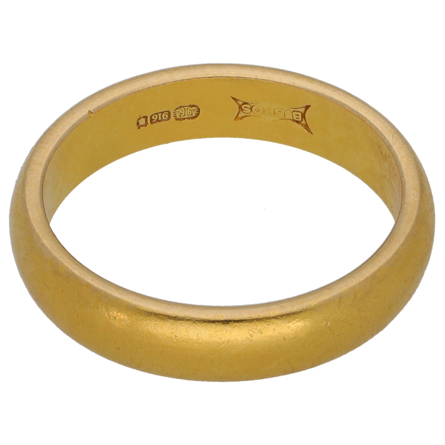 22ct Gold Plain Wedding Ring Size K