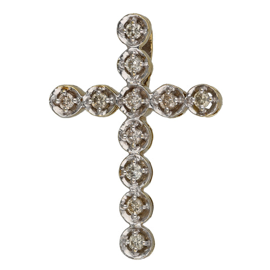 9ct Gold 0.24ct Diamond Cross Pendant