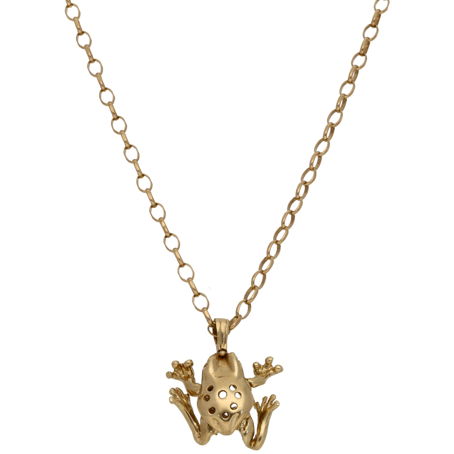 9ct Gold Frog Pendant With Chain