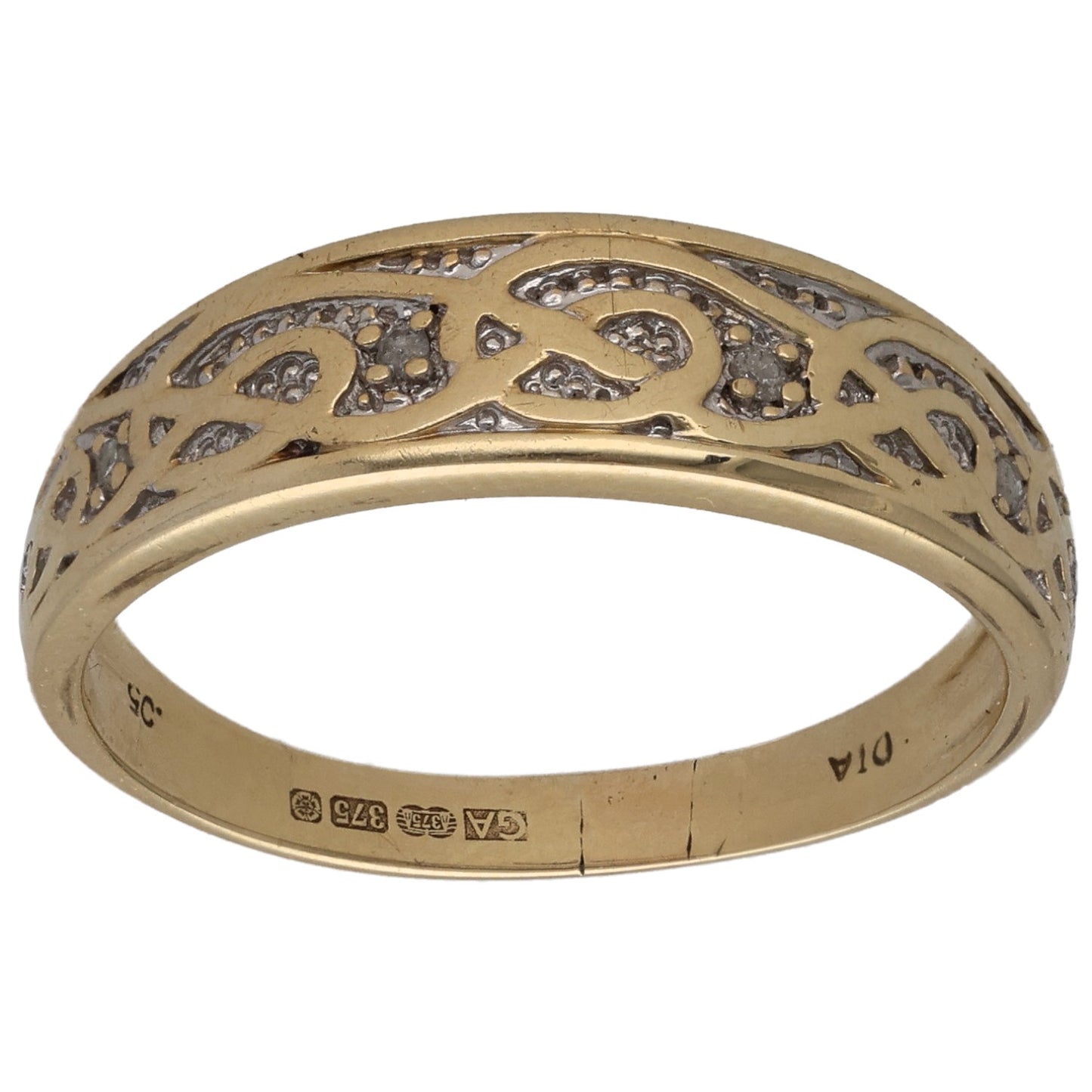 9ct Gold 0.05ct Diamond Alternative Ring Size T