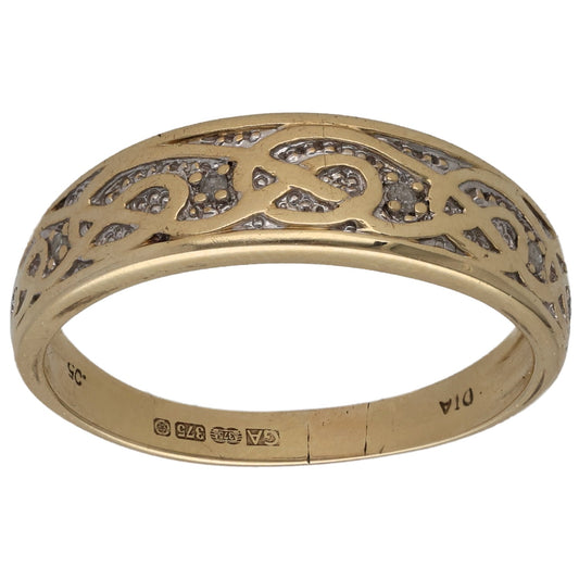9ct Gold 0.05ct Diamond Alternative Ring Size T