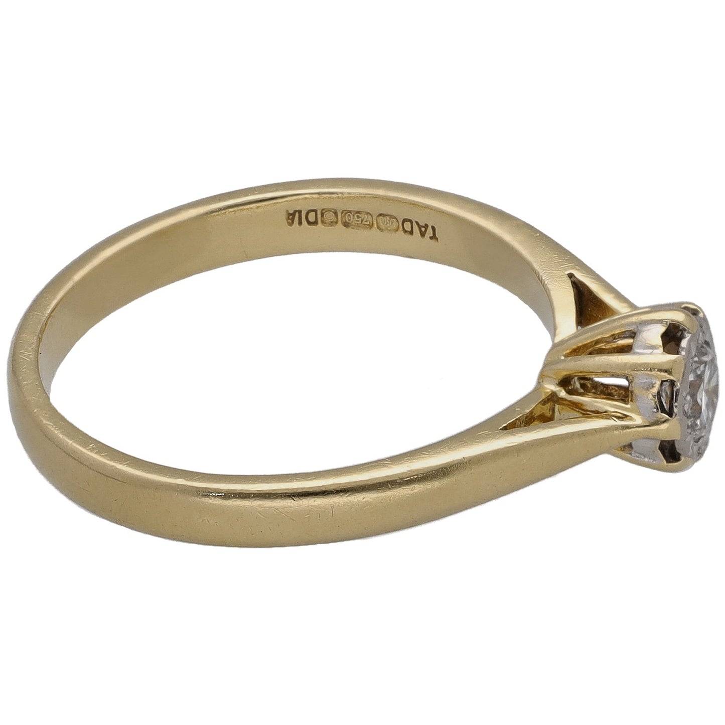 18ct Gold 0.15ct Diamond Solitaire Ring Size N