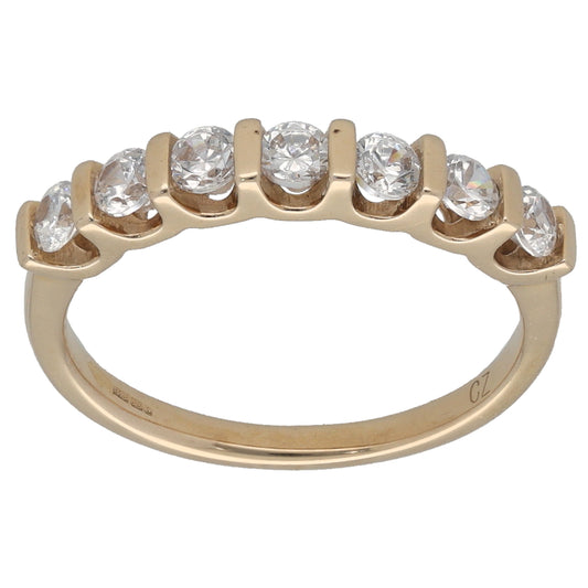 9ct Gold Cubic Zirconia Half Eternity Ring Size K
