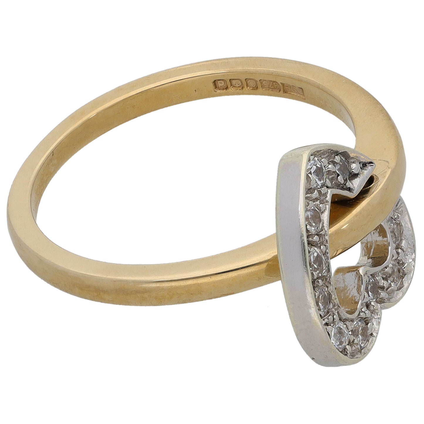 9ct Gold Cubic Zirconia Alternative Ring Size P